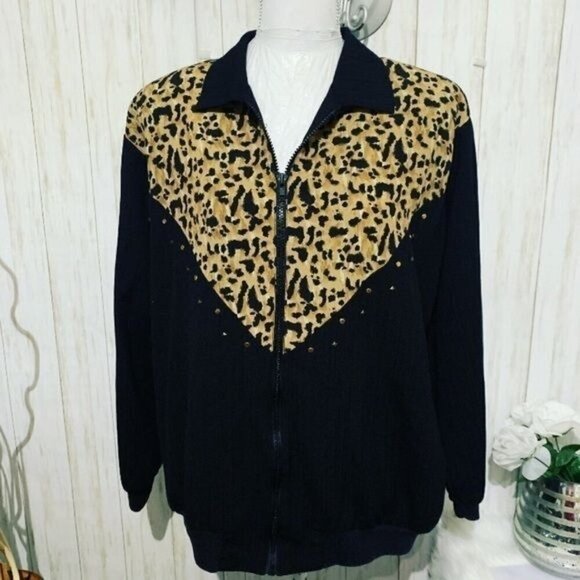 Y2K Retro VTG GW by Graff Womens Jacket Animal Print - Picture 3 of 11